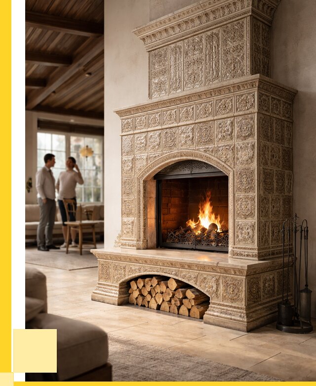 Купить изразцовый камин в Советской Гавани от 259725 р. | ЭриданСвс