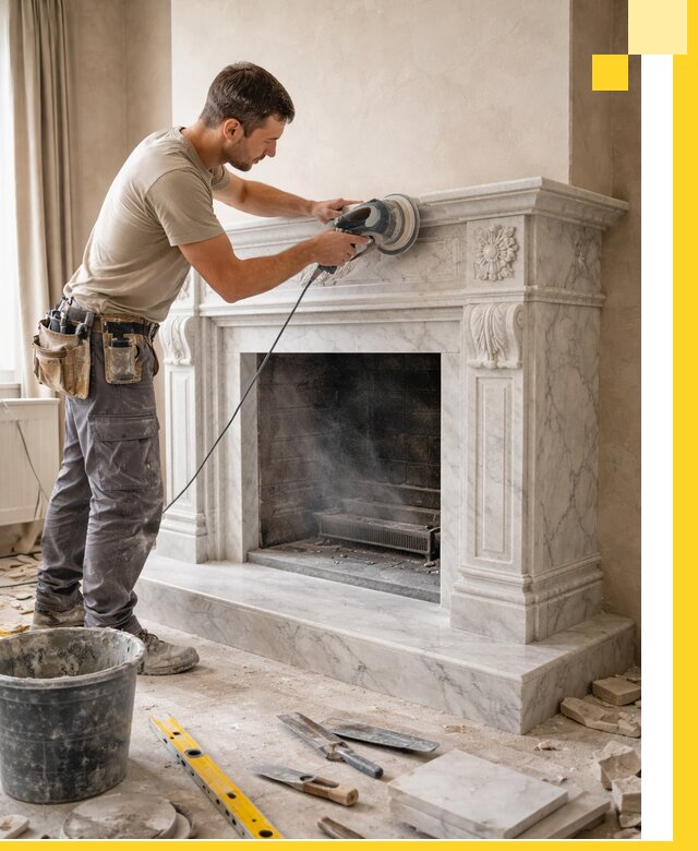 Изготовление и установка мраморных каминов в Советской Гавани под ключ