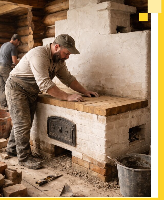 Проектирование и установка русской печи с лежанкой в Советской Гавани