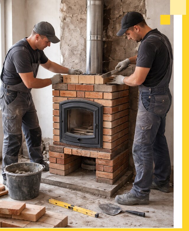 Монтаж печи камина под ключ в Советской Гавани с гарантией и пусконаладкой