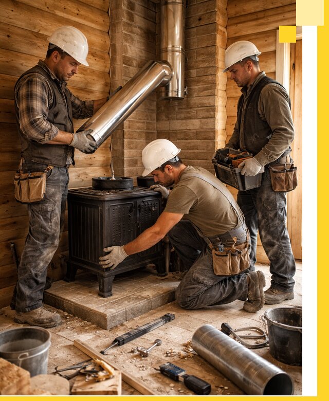 Профессиональный монтаж банных печей и дымоходов в Советской Гавани