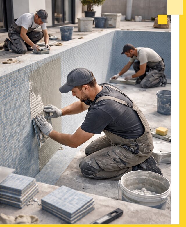 Облицовка бассейнов в Советской Гавани плитка мозаика гидроизоляция