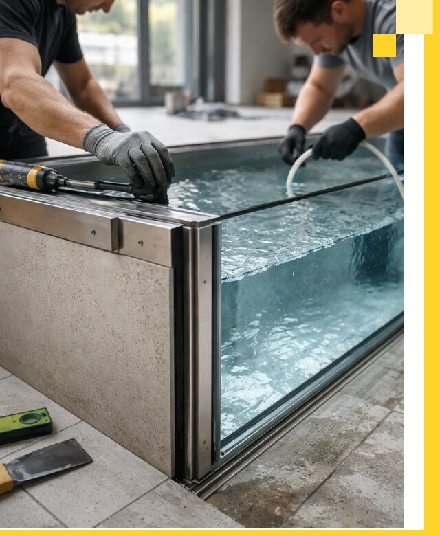 Проектирование и монтаж стеклянных бассейнов в Советской Гавани