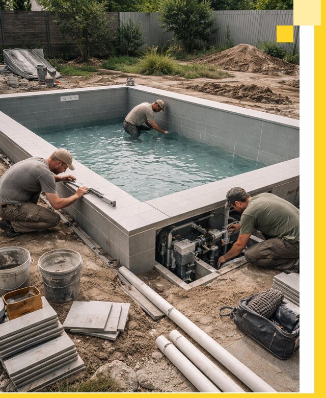 Строительство и монтаж бассейнов для дачи под ключ в Советской Гавани