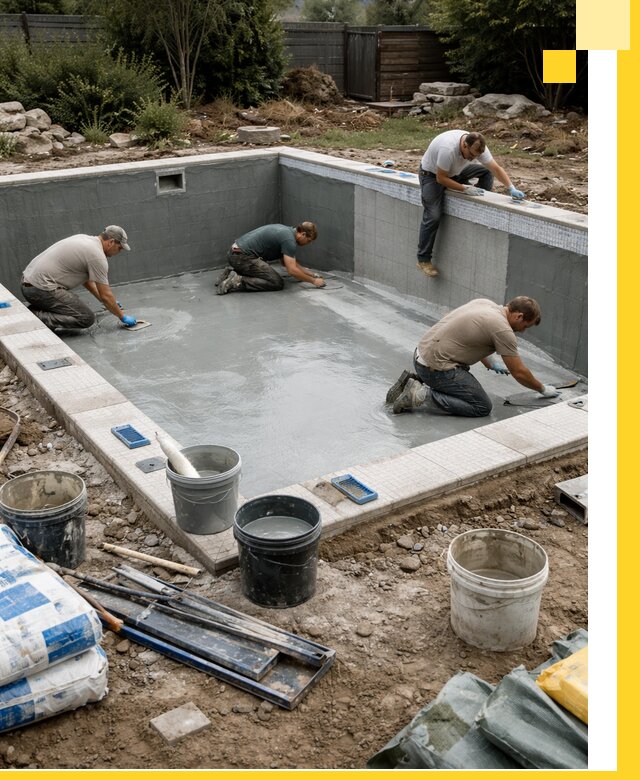 Изготовление и монтаж чаши бассейна под ключ в Советской Гавани