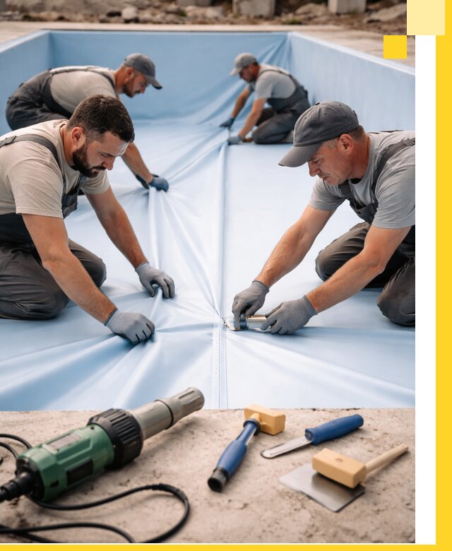 ПВХ пленка для бассейнов с монтажом и гарантией в Советской Гавани