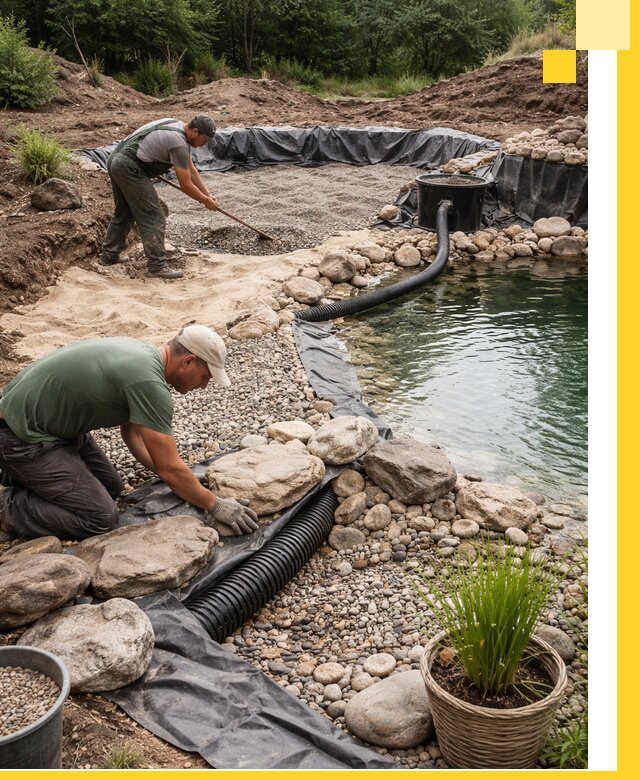 Строительство природных бассейнов и озер в Советской Гавани под ключ