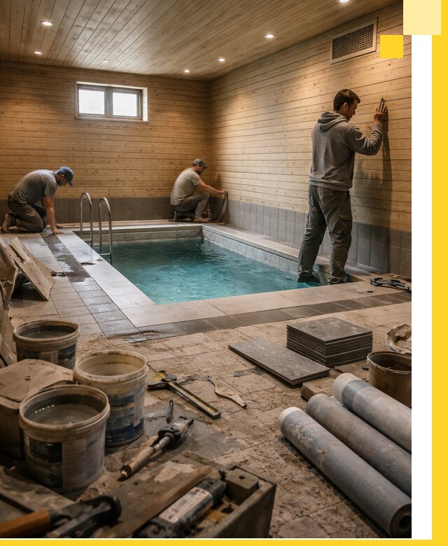 Строительство бани с бассейном и сауной под ключ в Советской Гавани