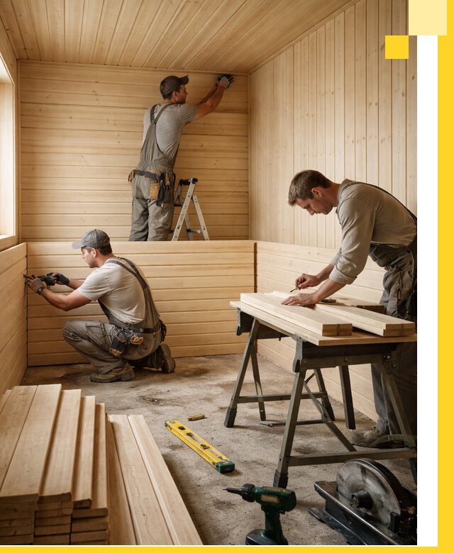 Обшивка саун в Советской Гавани из натуральной древесины под ключ