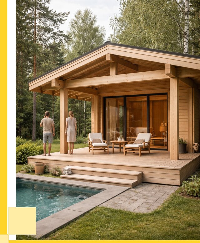 Бани с террасой под ключ в Советской Гавани от 623340 р. | ЭриданСвс