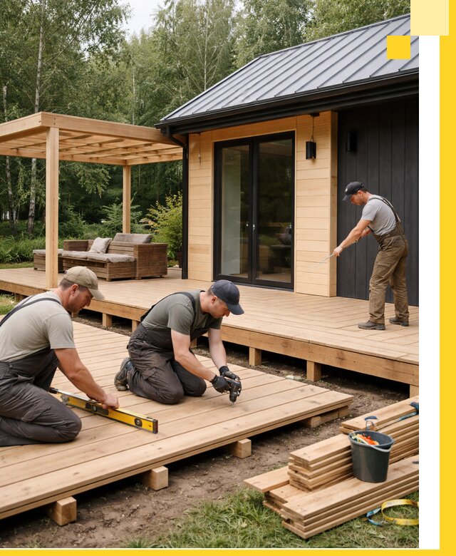 Строительство бань с террасой и бассейном под ключ в Советской Гавани