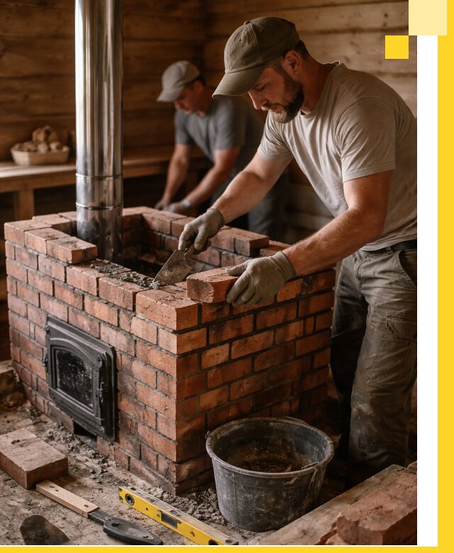 Кирпичные печи для бани под ключ в Советской Гавани, проект и монтаж