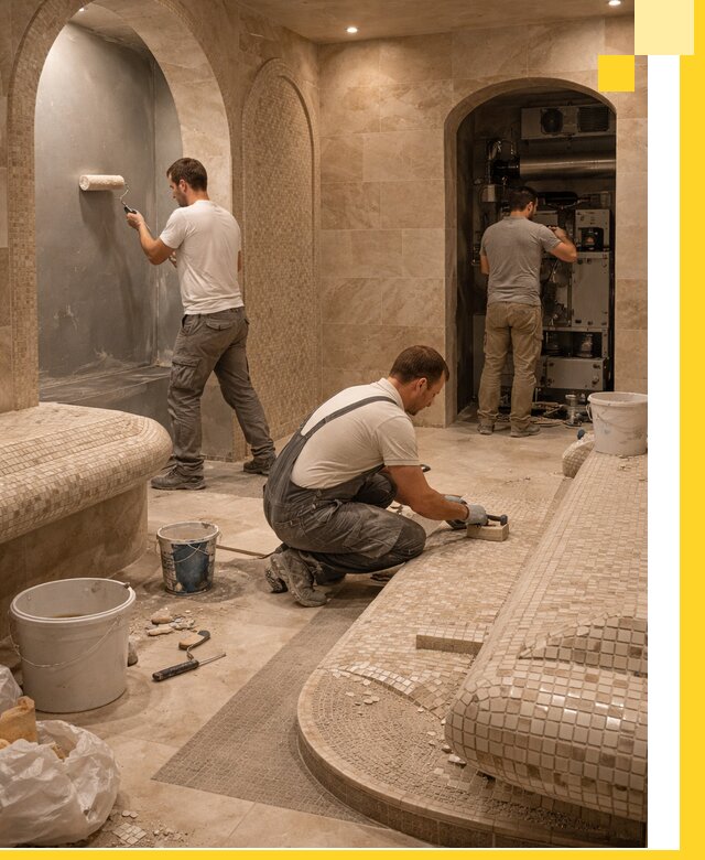 Строительство бани с хамамом и бассейном под ключ в Советской Гавани