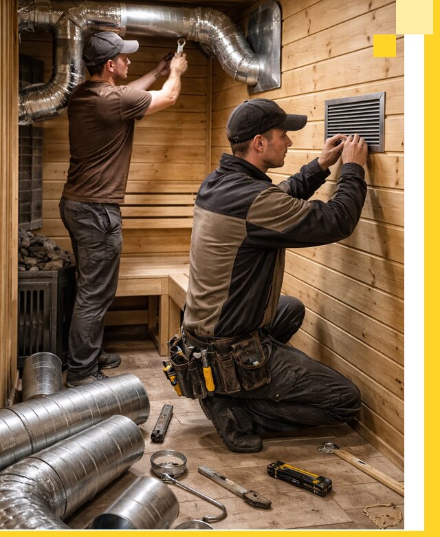 Проектирование и монтаж вентиляции бани в Советской Гавани под ключ