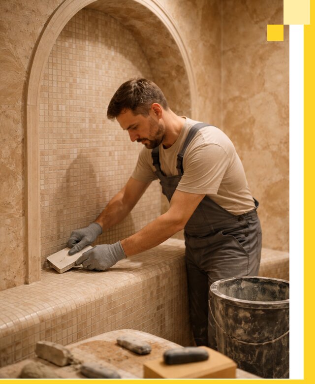 Профессиональная отделка хамамов с мозаикой под ключ в Советской Гавани